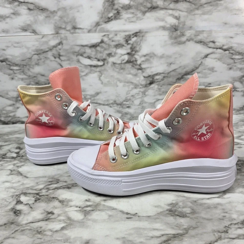 Converse Chuck Taylor All Star Move Platform High Top Kids Sz 4 Rainbow Ombre